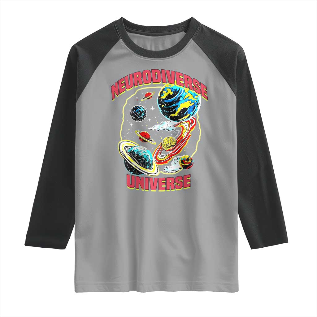 Neurodiverse Universe Raglan Shirt Neurodiversity Embrace ADHD Autism ASD