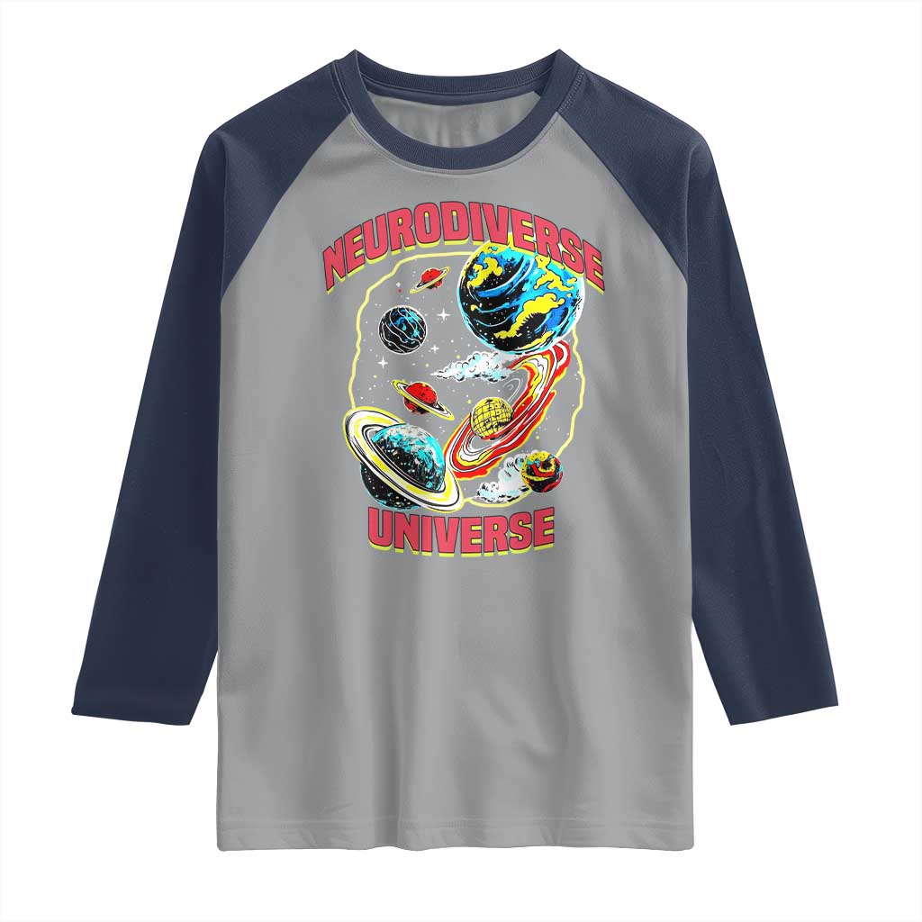 Neurodiverse Universe Raglan Shirt Neurodiversity Embrace ADHD Autism ASD