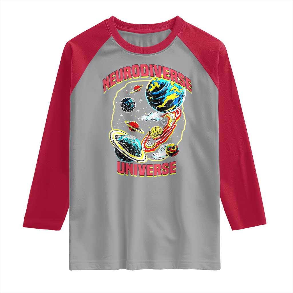 Neurodiverse Universe Raglan Shirt Neurodiversity Embrace ADHD Autism ASD