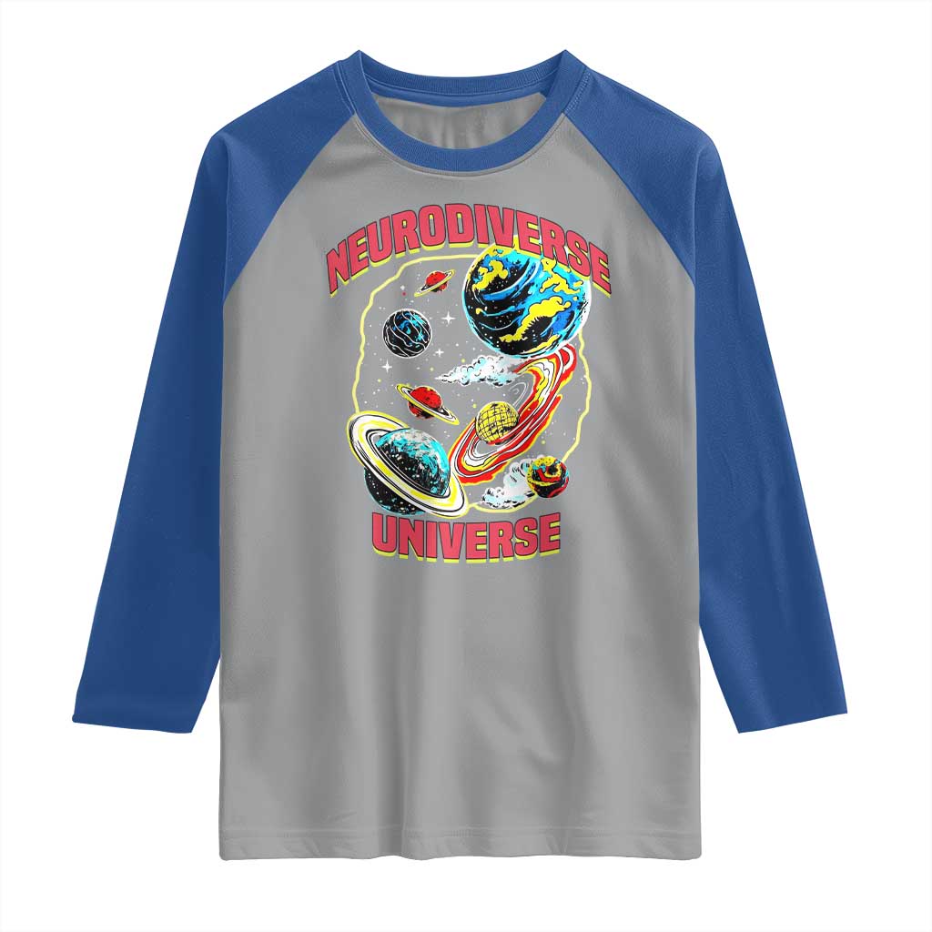 Neurodiverse Universe Raglan Shirt Neurodiversity Embrace ADHD Autism ASD