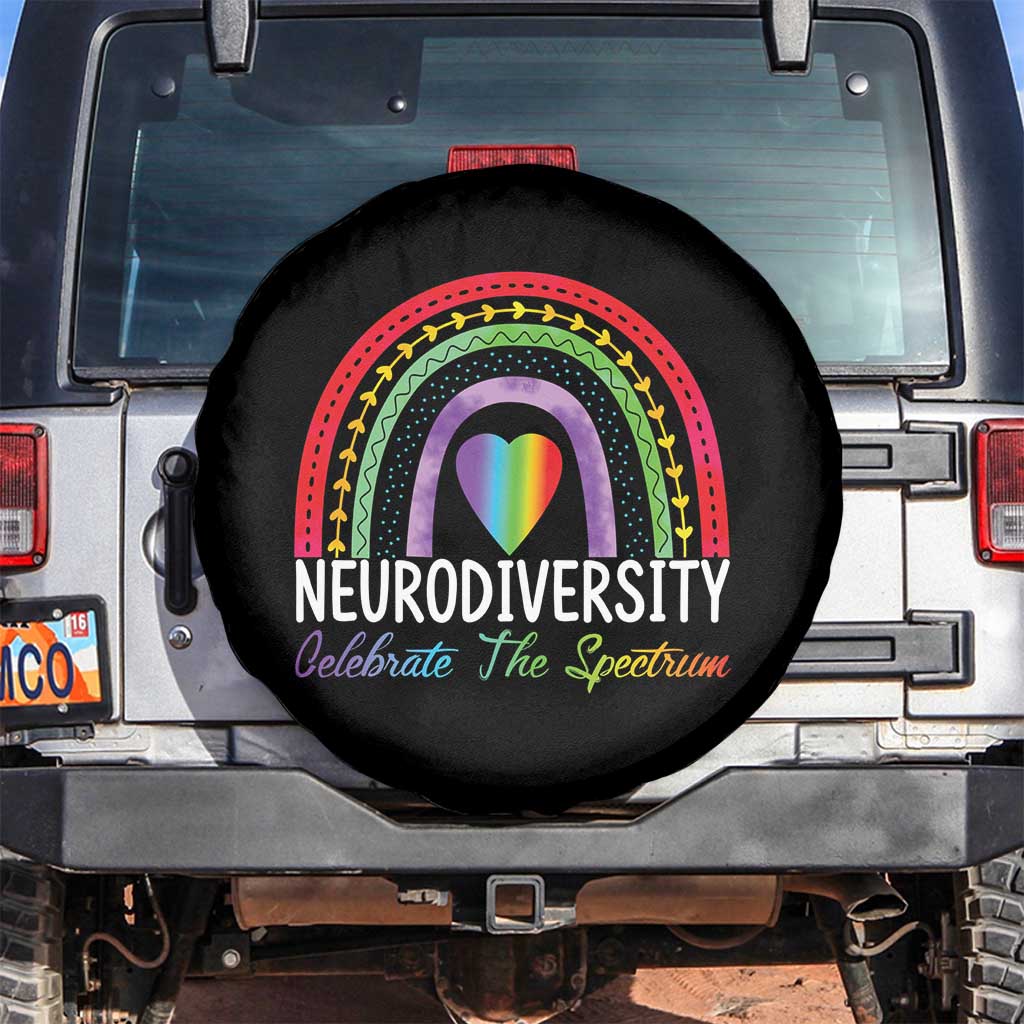 Neurodiversity Spare Tire Cover Autism Spectrum ASD ADHD Rainbow Boho