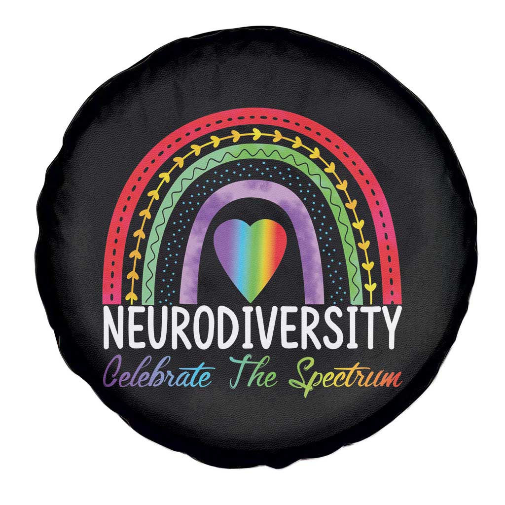 Neurodiversity Spare Tire Cover Autism Spectrum ASD ADHD Rainbow Boho