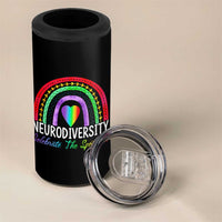 Neurodiversity 4 in 1 Can Cooler Tumbler Autism Spectrum ASD ADHD Rainbow Boho