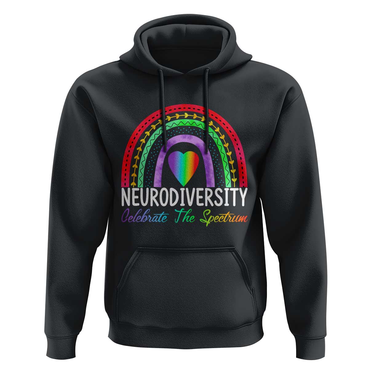 Neurodiversity Hoodie Autism Spectrum ASD ADHD Rainbow Boho