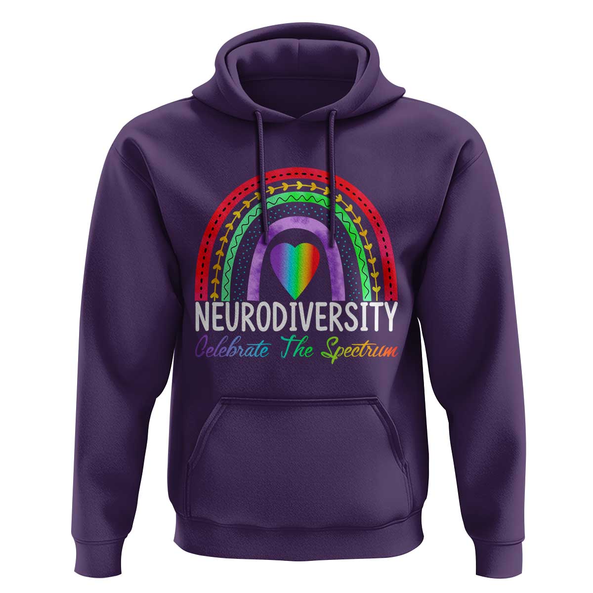 Neurodiversity Hoodie Autism Spectrum ASD ADHD Rainbow Boho