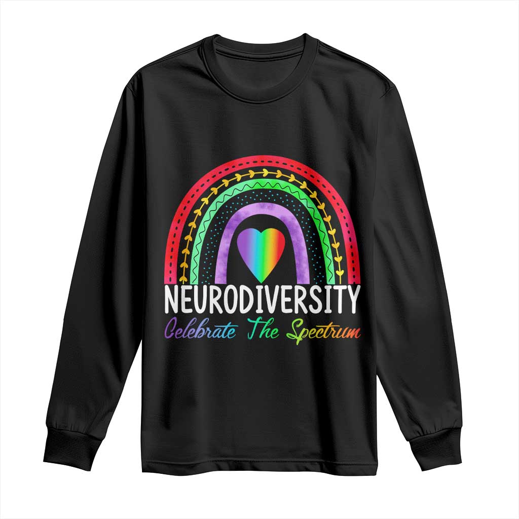 Neurodiversity Long Sleeve Shirt Autism Spectrum ASD ADHD Rainbow Boho