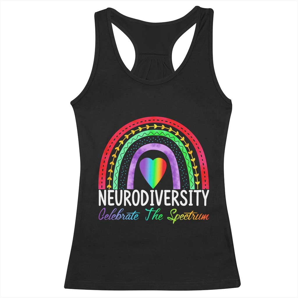 Neurodiversity Racerback Tank Top Autism Spectrum ASD ADHD Rainbow Boho