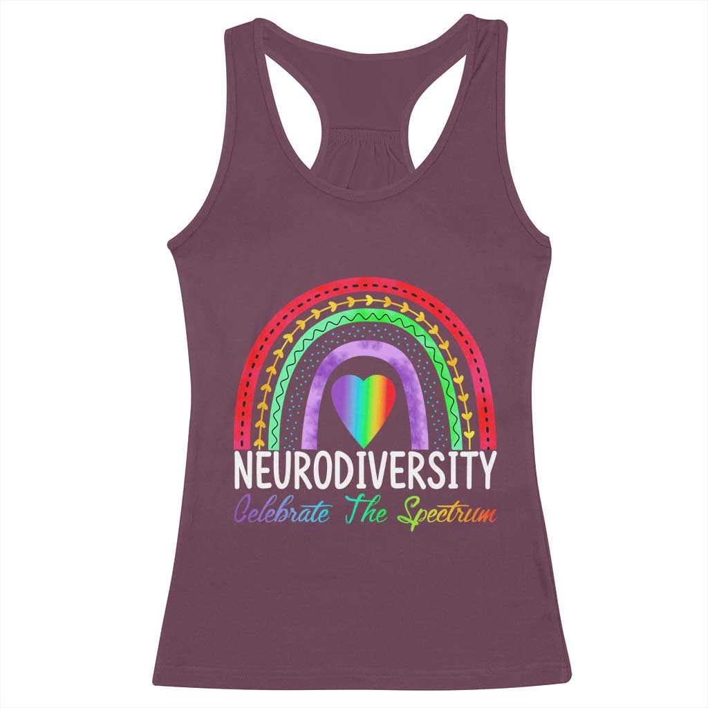 Neurodiversity Racerback Tank Top Autism Spectrum ASD ADHD Rainbow Boho