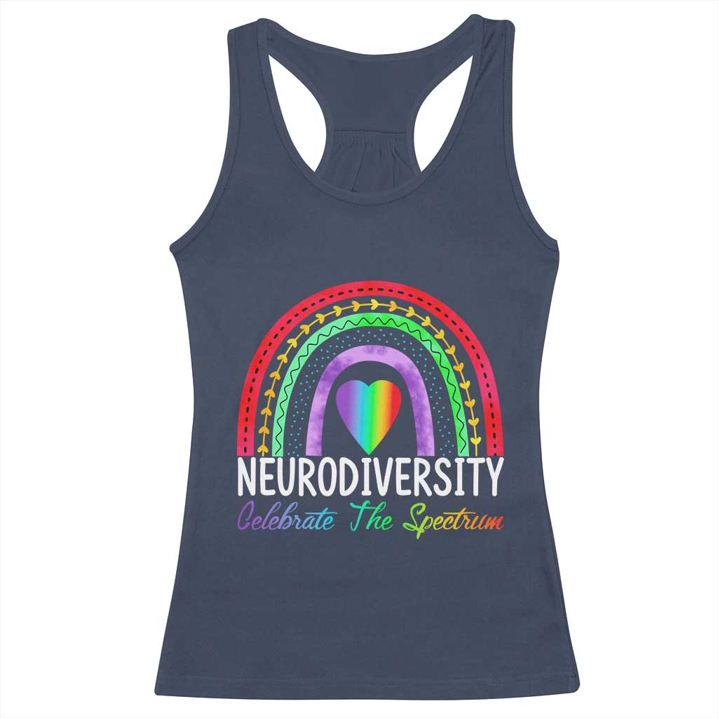 Neurodiversity Racerback Tank Top Autism Spectrum ASD ADHD Rainbow Boho