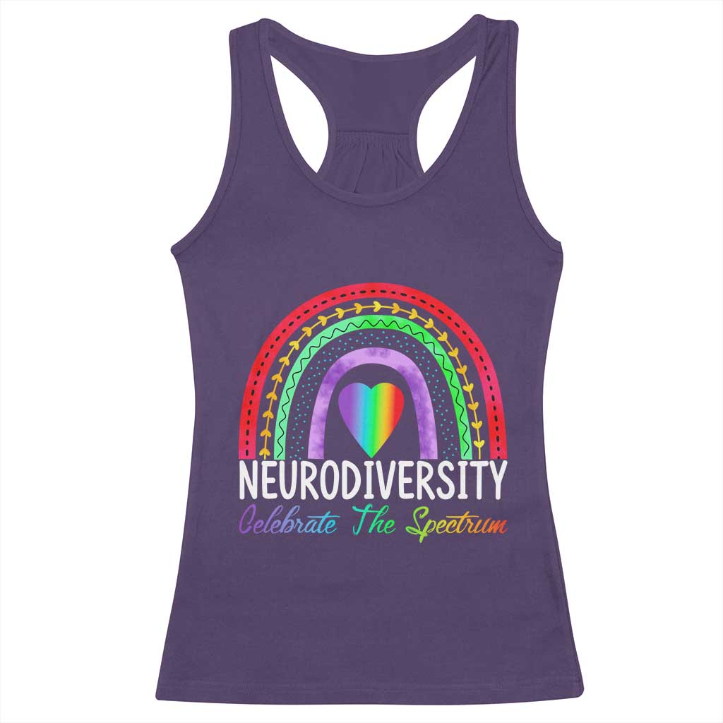 Neurodiversity Racerback Tank Top Autism Spectrum ASD ADHD Rainbow Boho