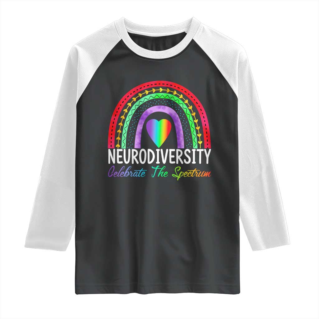 Neurodiversity Raglan Shirt Autism Spectrum ASD ADHD Rainbow Boho
