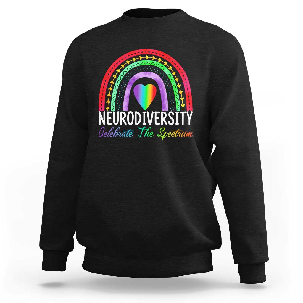 Neurodiversity Sweatshirt Autism Spectrum ASD ADHD Rainbow Boho