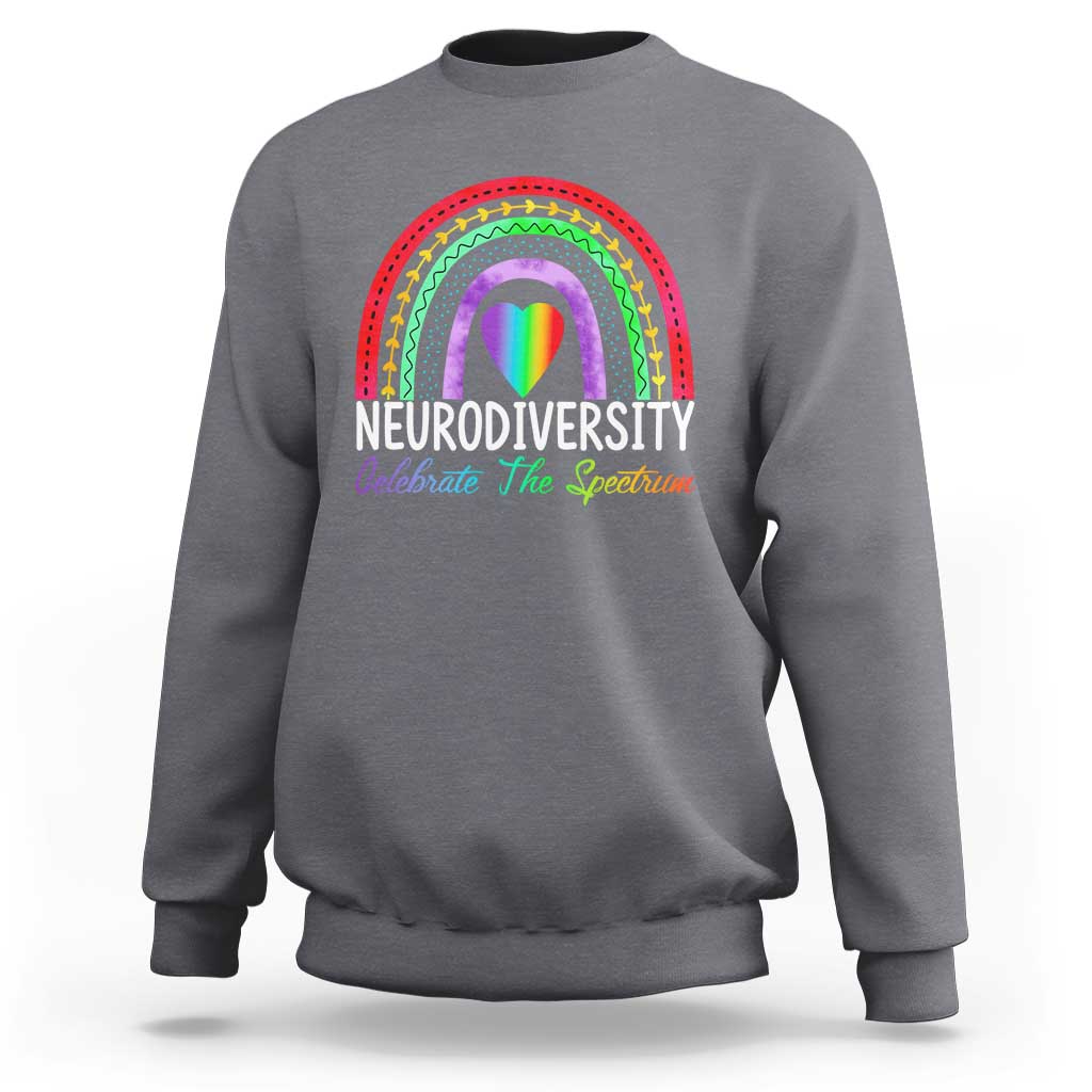 Neurodiversity Sweatshirt Autism Spectrum ASD ADHD Rainbow Boho
