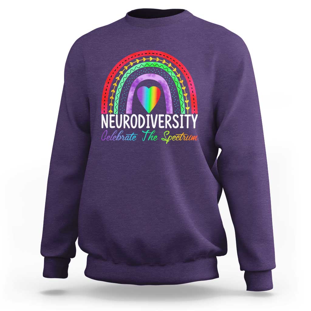 Neurodiversity Sweatshirt Autism Spectrum ASD ADHD Rainbow Boho