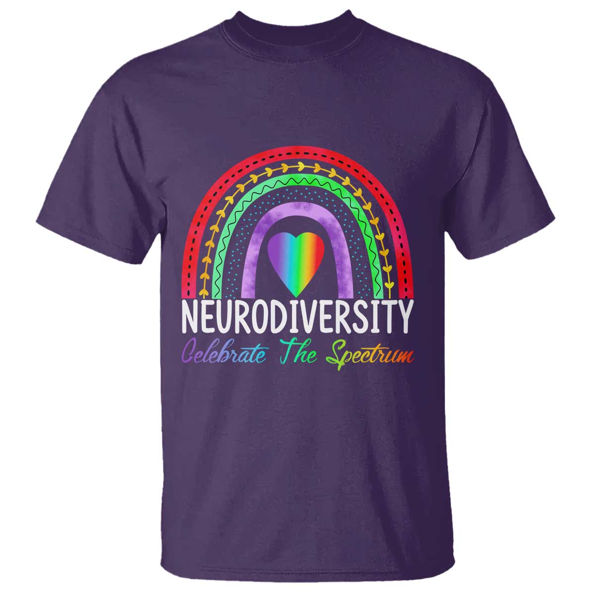 Neurodiversity T Shirt Autism Spectrum ASD ADHD Rainbow Boho