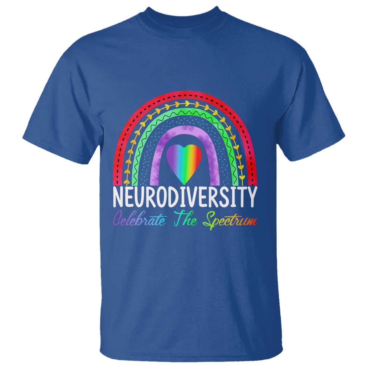 Neurodiversity T Shirt Autism Spectrum ASD ADHD Rainbow Boho