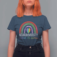 Neurodiversity T Shirt For Women Autism Spectrum ASD ADHD Rainbow Boho