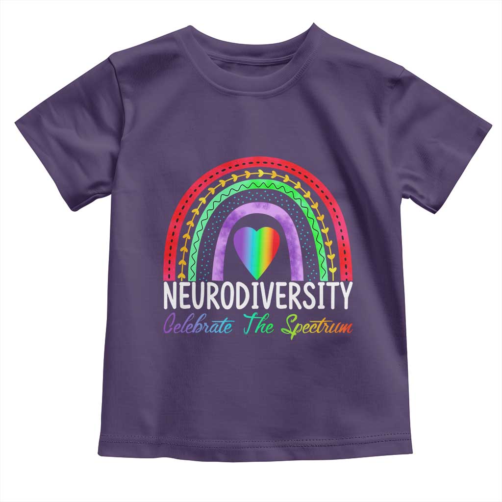 Neurodiversity Toddler T Shirt Autism Spectrum ASD ADHD Rainbow Boho