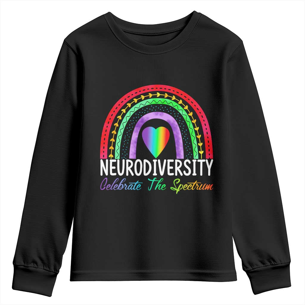 Neurodiversity Youth Sweatshirt Autism Spectrum ASD ADHD Rainbow Boho
