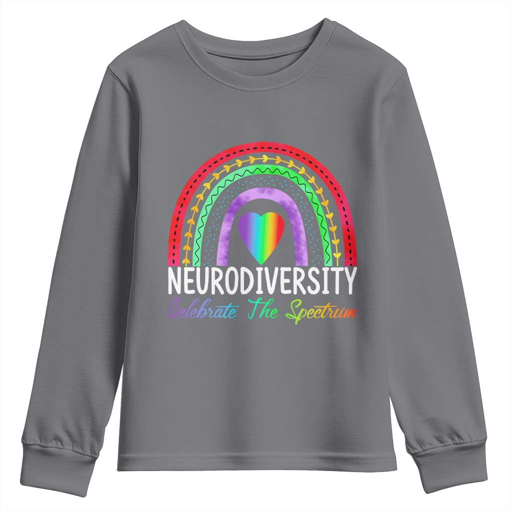 Neurodiversity Youth Sweatshirt Autism Spectrum ASD ADHD Rainbow Boho