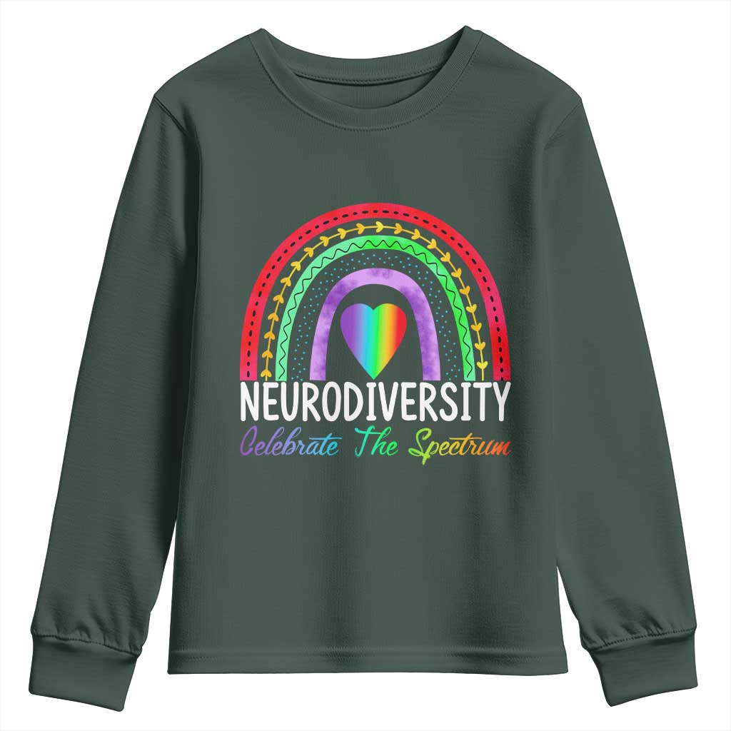 Neurodiversity Youth Sweatshirt Autism Spectrum ASD ADHD Rainbow Boho