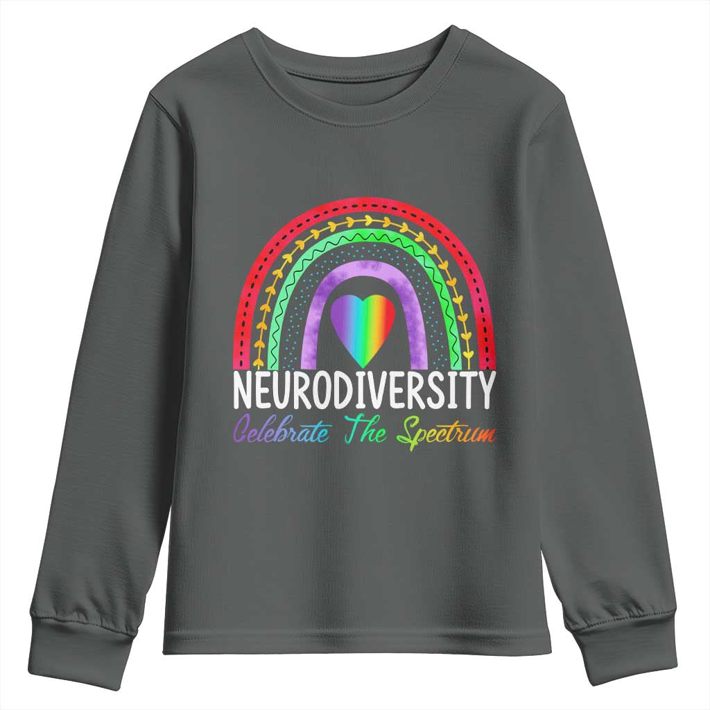 Neurodiversity Youth Sweatshirt Autism Spectrum ASD ADHD Rainbow Boho