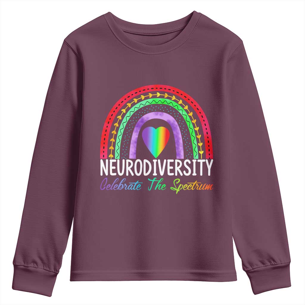 Neurodiversity Youth Sweatshirt Autism Spectrum ASD ADHD Rainbow Boho