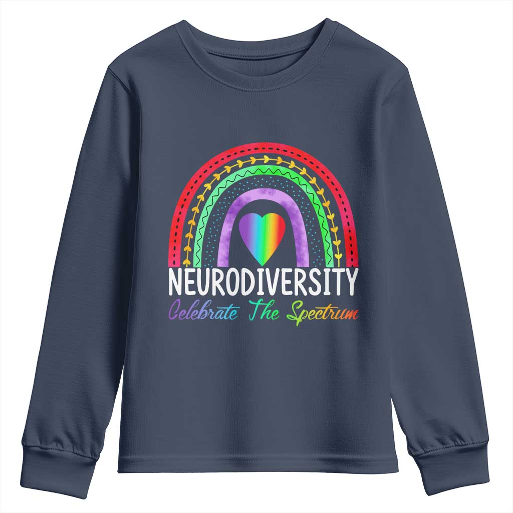 Neurodiversity Youth Sweatshirt Autism Spectrum ASD ADHD Rainbow Boho