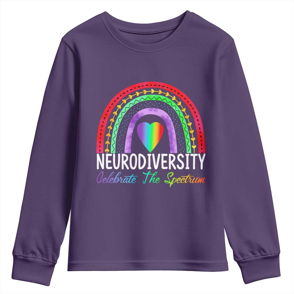 Neurodiversity Youth Sweatshirt Autism Spectrum ASD ADHD Rainbow Boho
