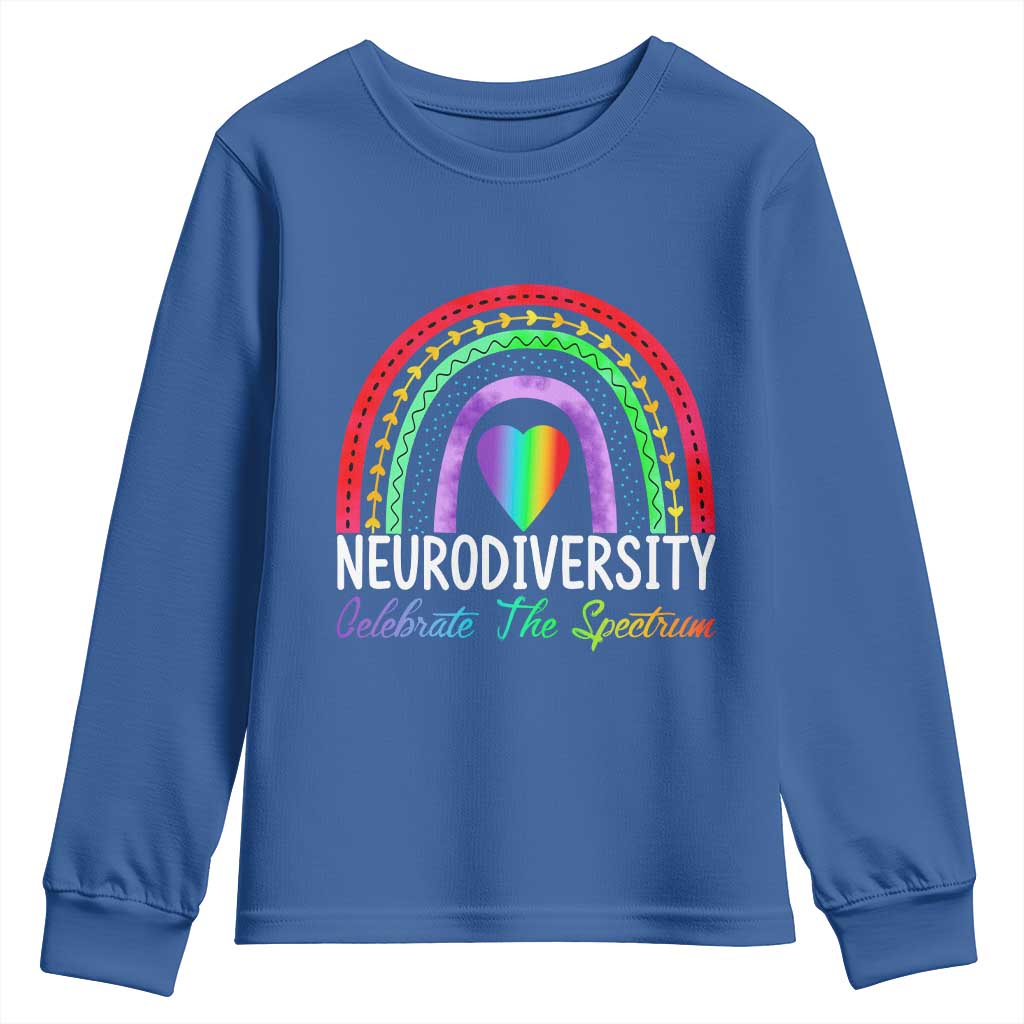 Neurodiversity Youth Sweatshirt Autism Spectrum ASD ADHD Rainbow Boho