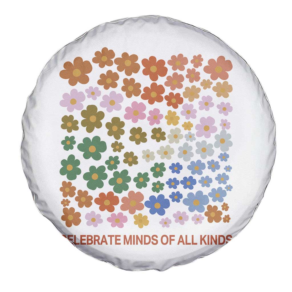 Neurodiversity Boho Floral Spare Tire Cover Celebrate Minds of All Kinds Autism ADHD ASD