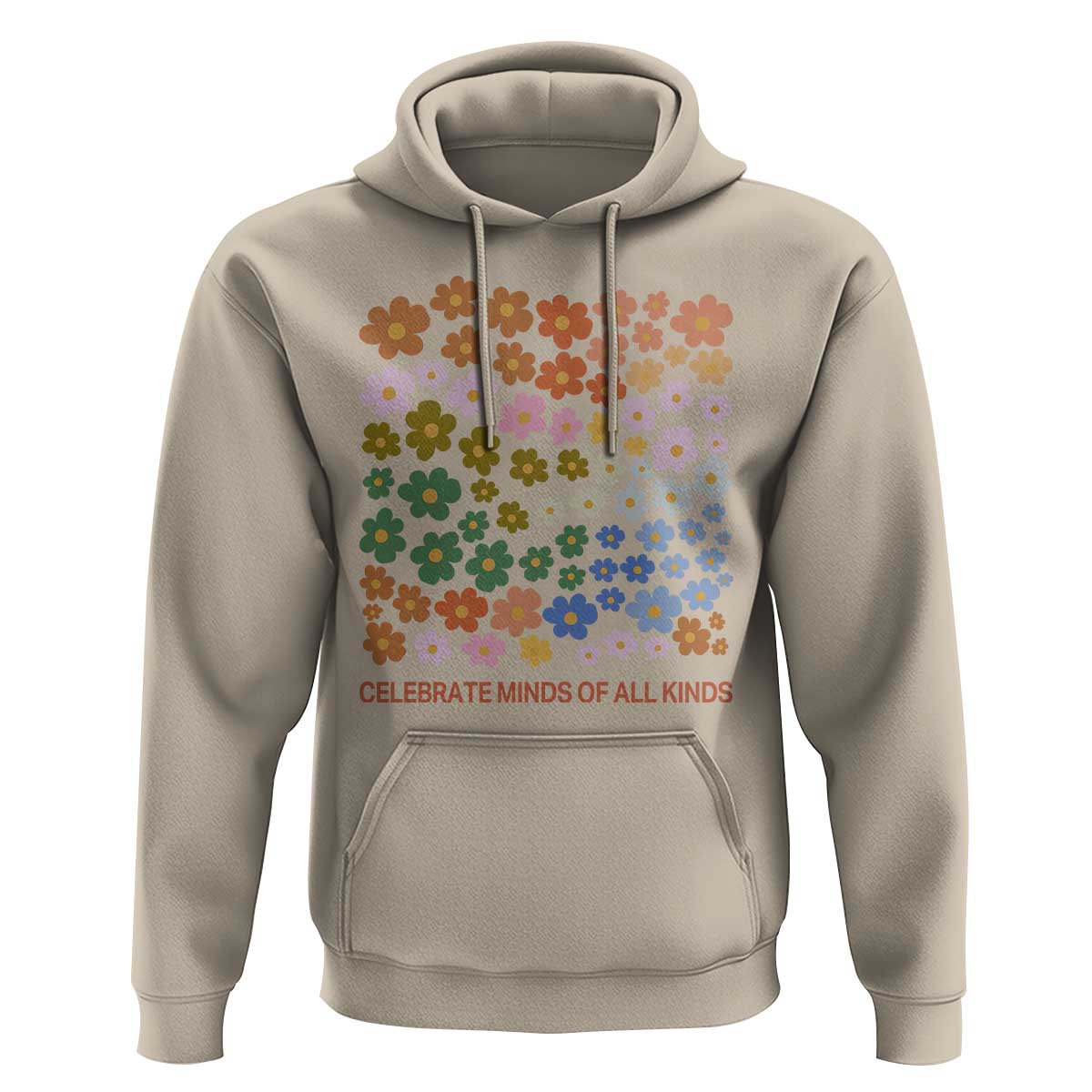 Neurodiversity Boho Floral Hoodie Celebrate Minds of All Kinds Autism ADHD ASD