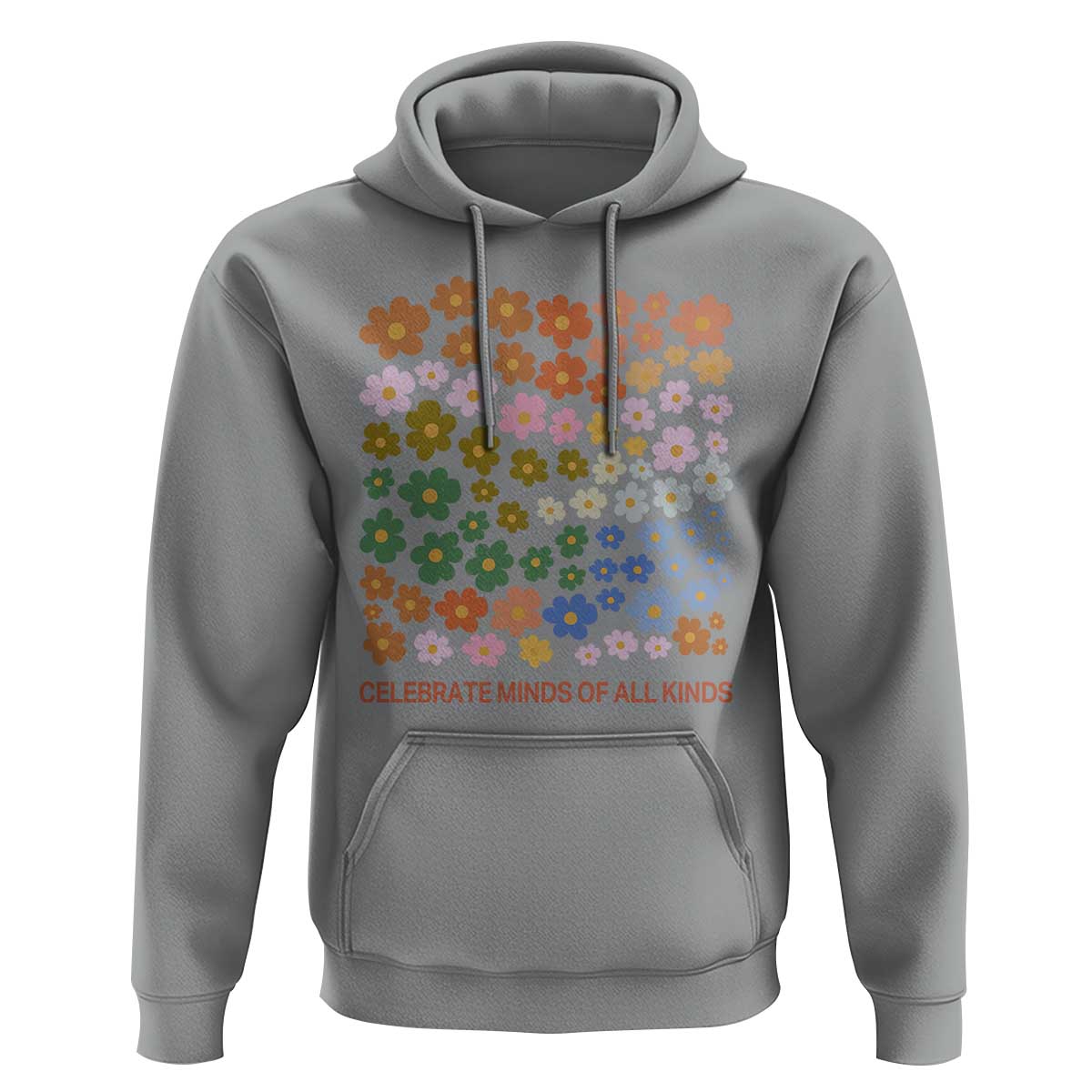 Neurodiversity Boho Floral Hoodie Celebrate Minds of All Kinds Autism ADHD ASD