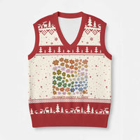 Neurodiversity Boho Floral V-Neck Knit Sweater Vest Celebrate Minds of All Kinds Autism ADHD ASD - Wonder Print Shop
