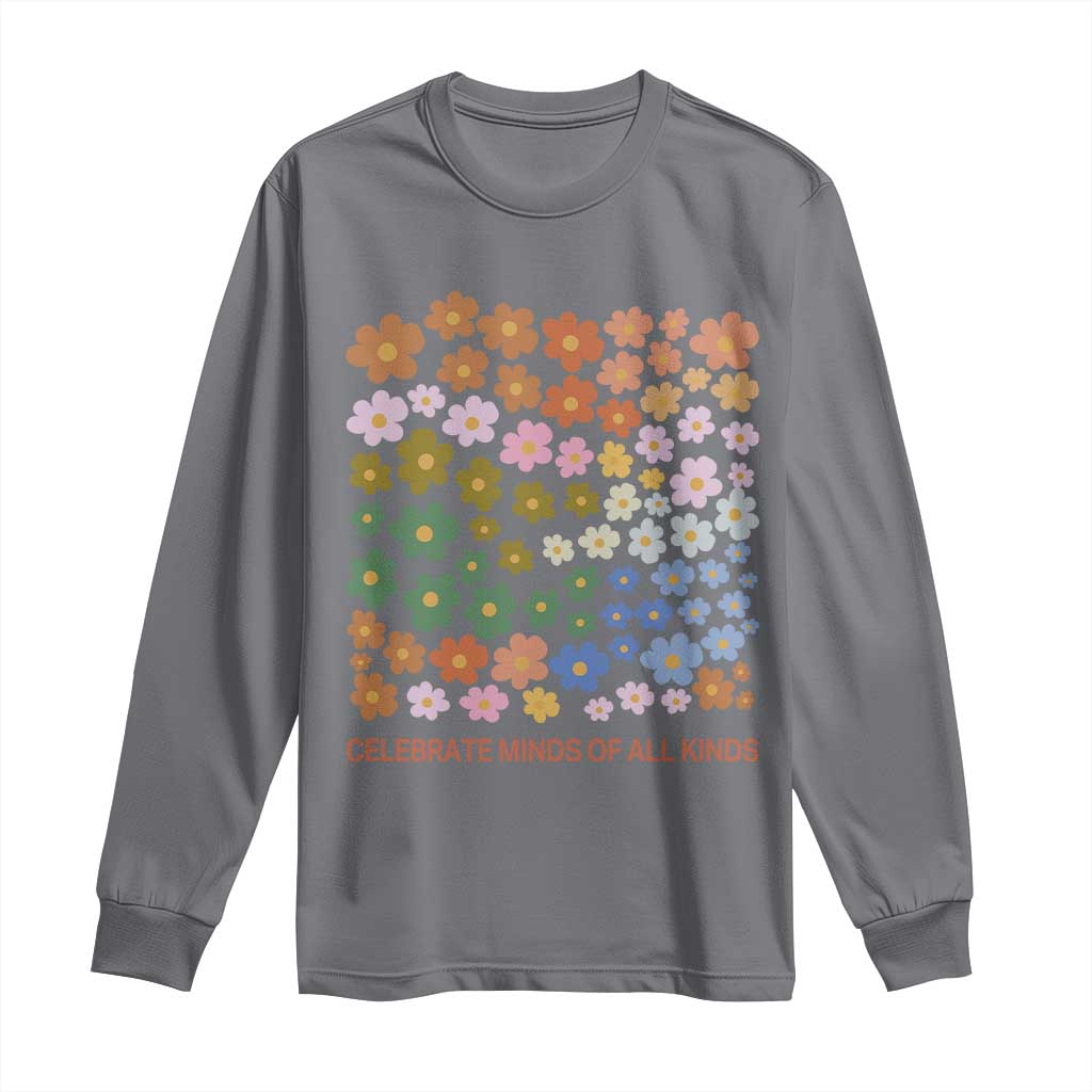 Neurodiversity Boho Floral Long Sleeve Shirt Celebrate Minds of All Kinds Autism ADHD ASD