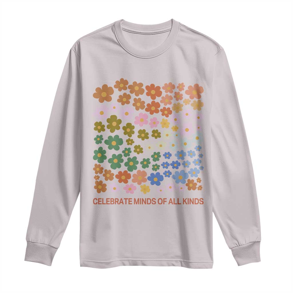 Neurodiversity Boho Floral Long Sleeve Shirt Celebrate Minds of All Kinds Autism ADHD ASD