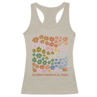 Neurodiversity Boho Floral Racerback Tank Top Celebrate Minds of All Kinds Autism ADHD ASD