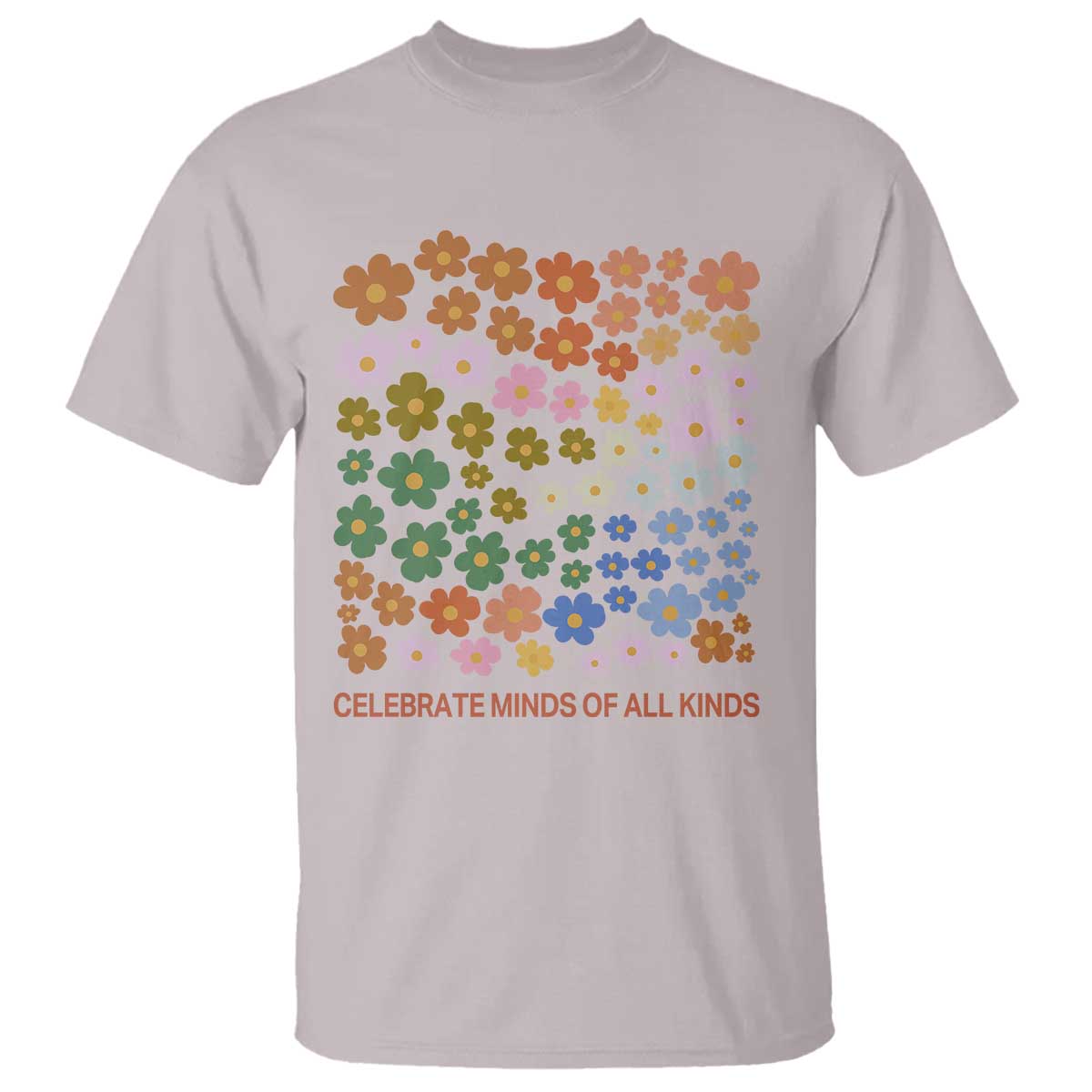 Neurodiversity Boho Floral T Shirt Celebrate Minds of All Kinds Autism ADHD ASD