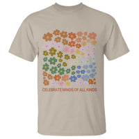 Neurodiversity Boho Floral T Shirt Celebrate Minds of All Kinds Autism ADHD ASD