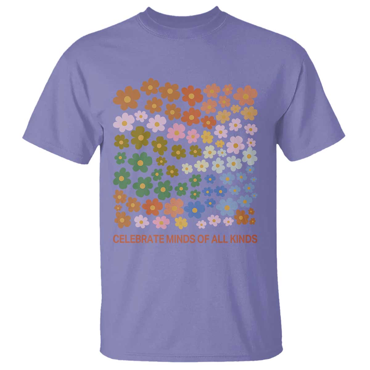 Neurodiversity Boho Floral T Shirt Celebrate Minds of All Kinds Autism ADHD ASD