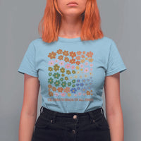 Neurodiversity Boho Floral T Shirt For Women Celebrate Minds of All Kinds Autism ADHD ASD