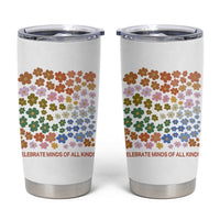 Neurodiversity Boho Floral Tumbler Cup Celebrate Minds of All Kinds Autism ADHD ASD
