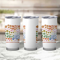 Neurodiversity Boho Floral Tumbler Cup Celebrate Minds of All Kinds Autism ADHD ASD