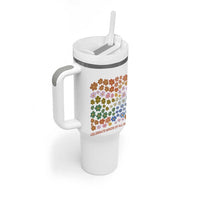 Neurodiversity Boho Floral Tumbler With Handle Celebrate Minds of All Kinds Autism ADHD ASD