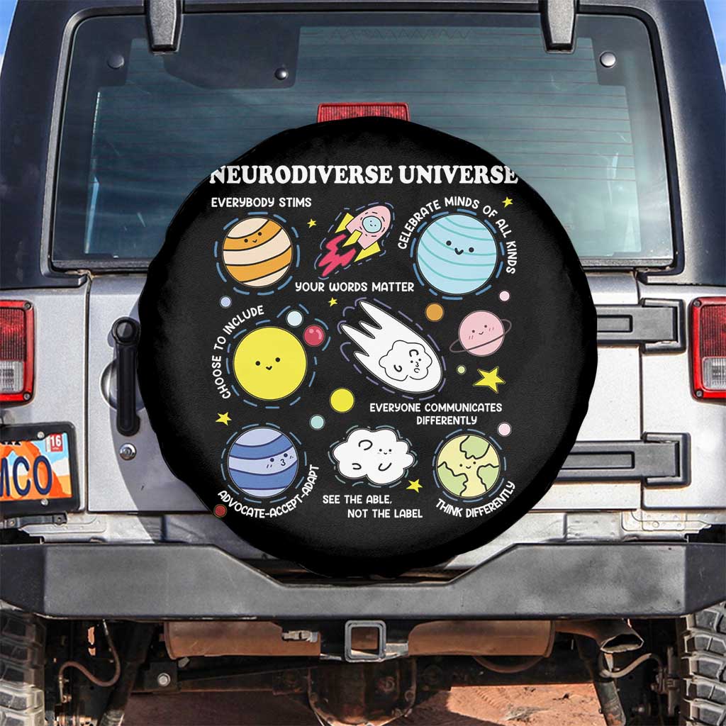Neurodiverse Universe Spare Tire Cover Autism Awareness ADHD ASD Neurodiversity