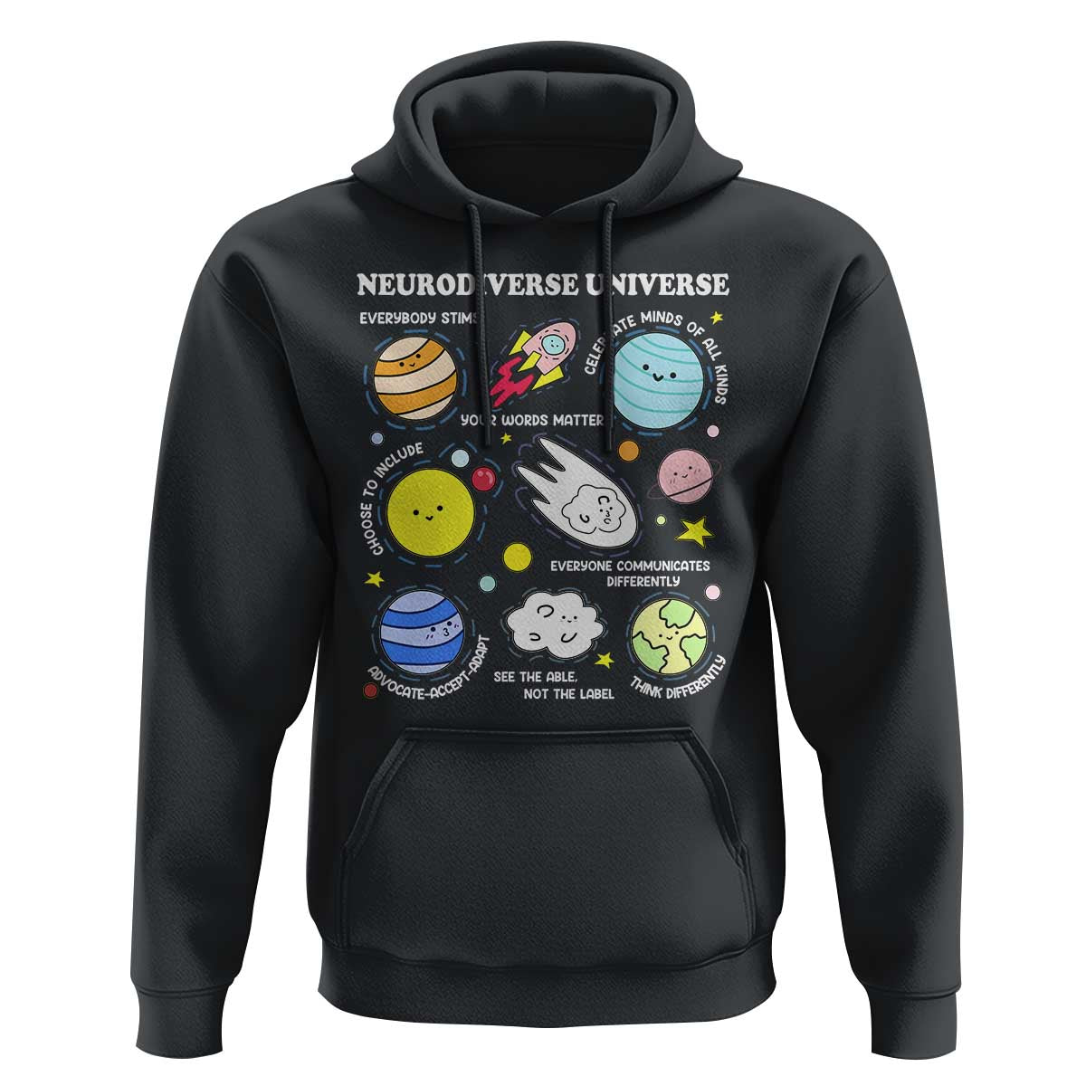 Neurodiverse Universe Hoodie Autism Awareness ADHD ASD Neurodiversity