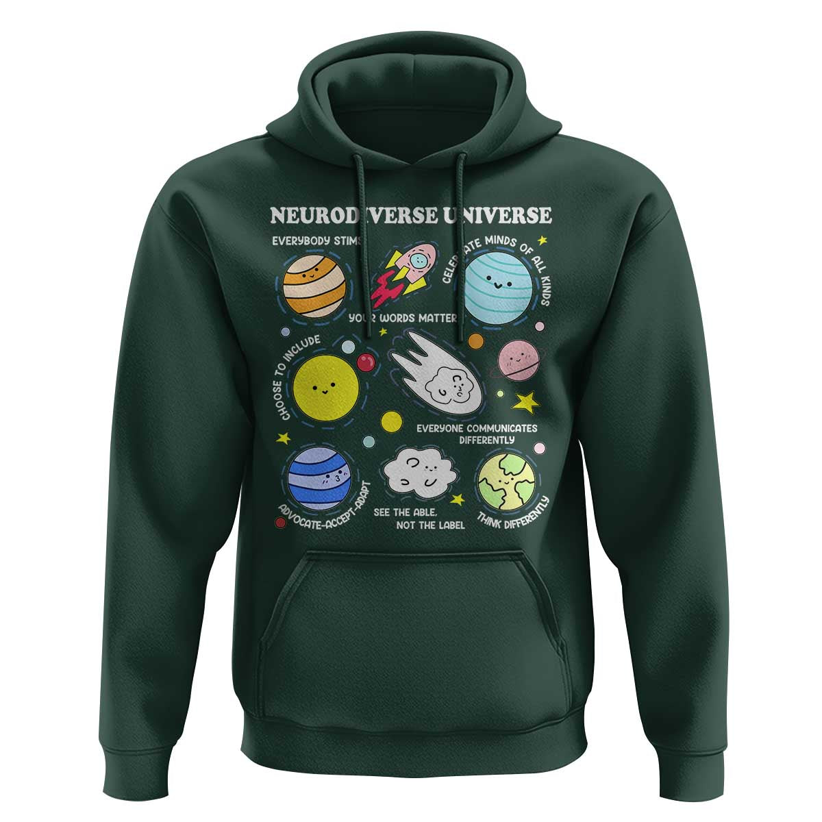 Neurodiverse Universe Hoodie Autism Awareness ADHD ASD Neurodiversity