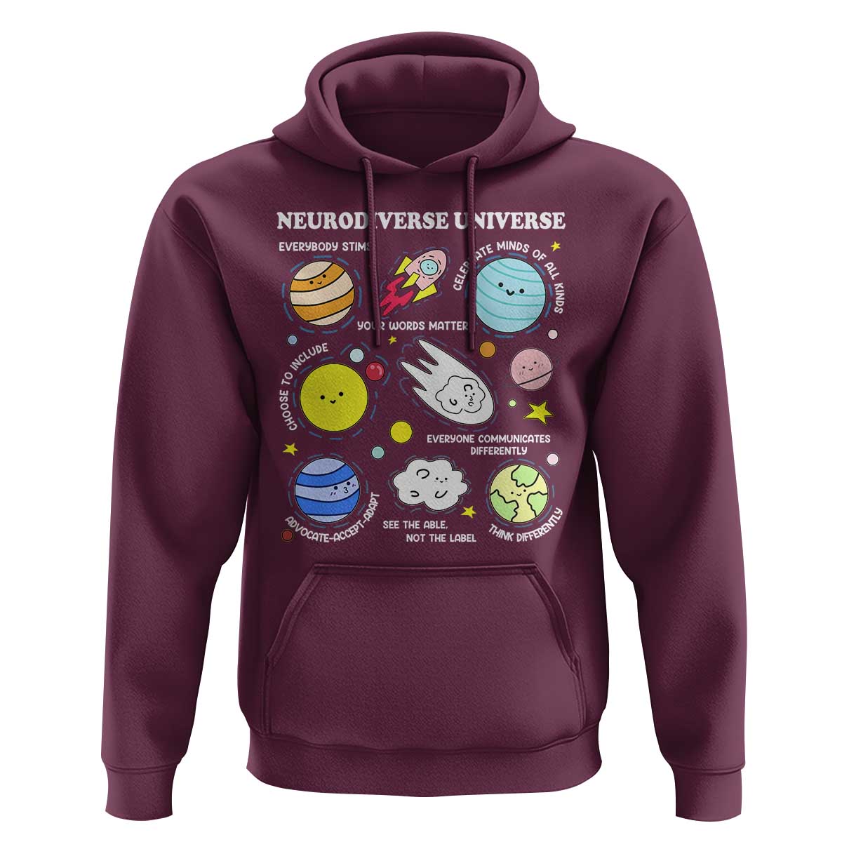 Neurodiverse Universe Hoodie Autism Awareness ADHD ASD Neurodiversity
