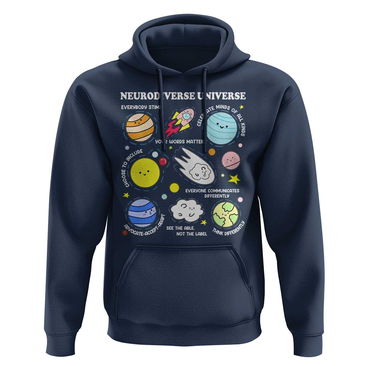 Neurodiverse Universe Hoodie Autism Awareness ADHD ASD Neurodiversity