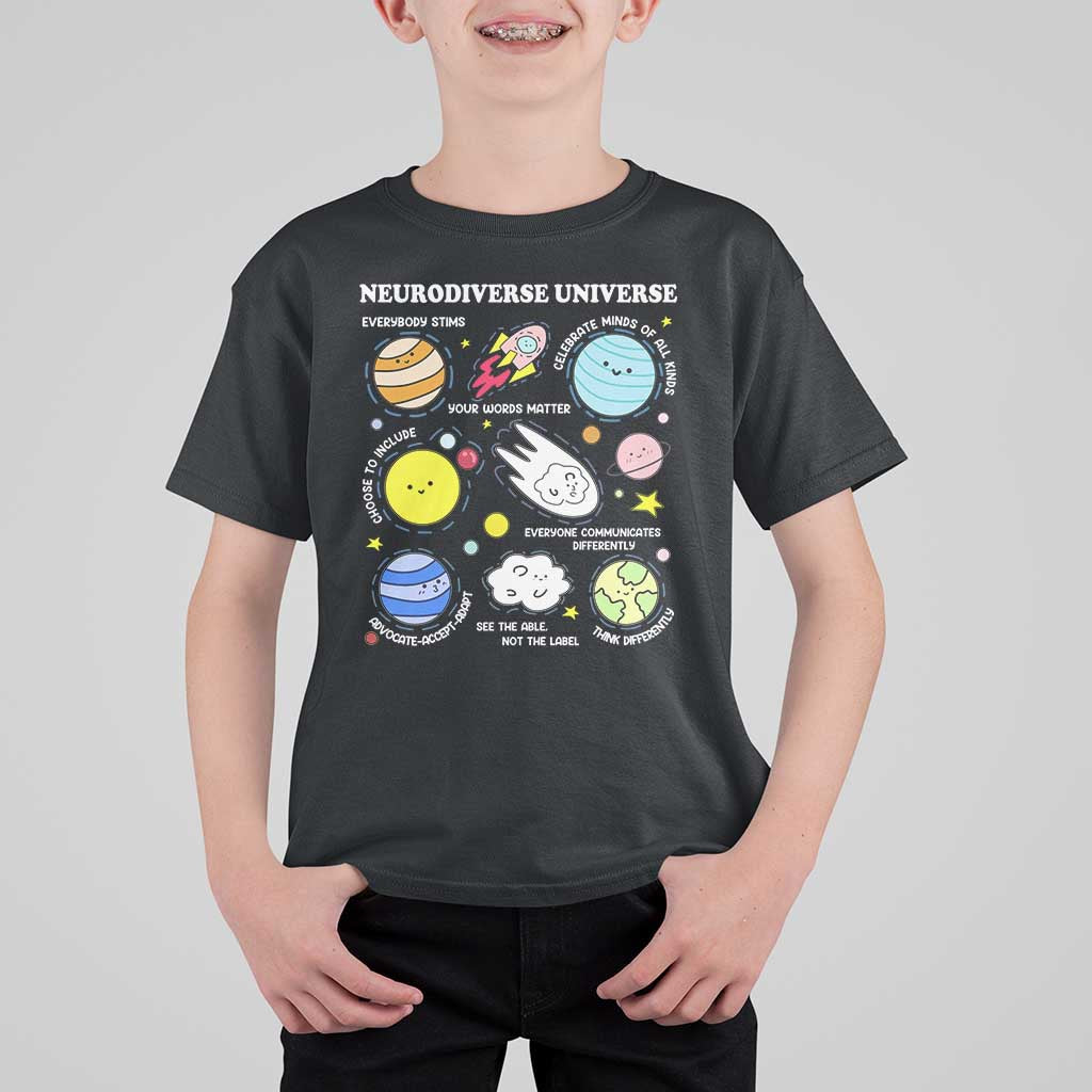 Neurodiverse Universe T Shirt For Kid Autism Awareness ADHD ASD Neurodiversity